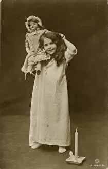 Images Dated 9th January 2012: Girl & Doll Off to Bed
