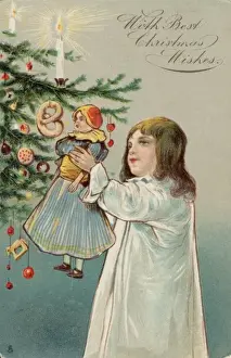 Nightie Prints: Girl, Doll and Tree