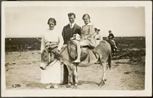 Girl, Donkey, Parents