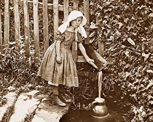 Fetching Prints: Girl fetching water from the well