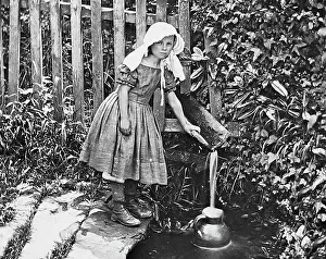 Girl fetching water Victorian period