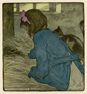 Fin D Collection: Girl Finds Kittens 1905