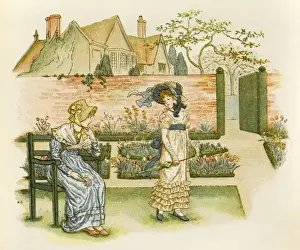 Girl in Flower Garden