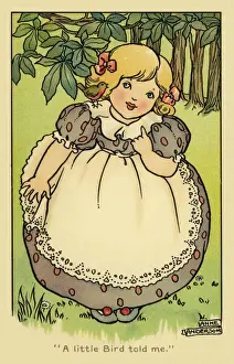 Girl in garden with robin