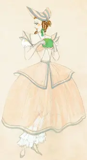 Murray's Cabaret Club Prints: Girl with Green Muff - Murrays Cabaret Club costume desig