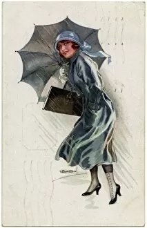 Girl with Grey Brolly