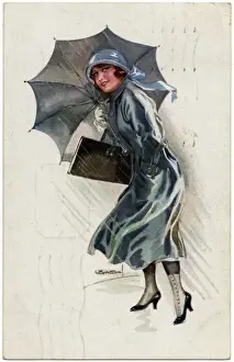 Protects Prints: Girl with Grey Brolly