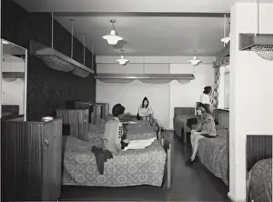 Dormitory Prints: Girl Guides in dormitory at Baden Powell House, London