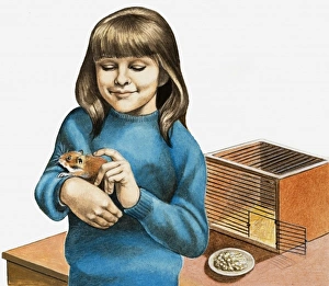 Images Dated 13th September 2006: A Girl and Her Hamster