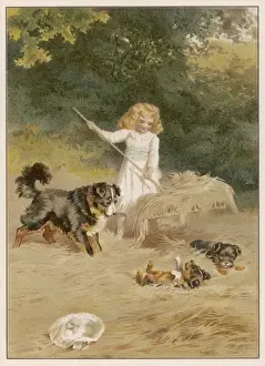 Frolic Prints: Girl Haymaking 1889