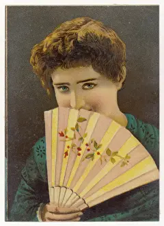 Modest Prints: Girl Hides Behind a Fan