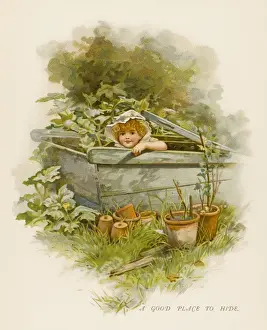 Girl Hiding, Garden 1880