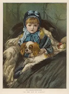 Girl with K C Spaniel
