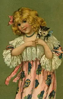 Girl with a kitten