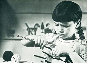 Portraying Prints: Girl Knitting
