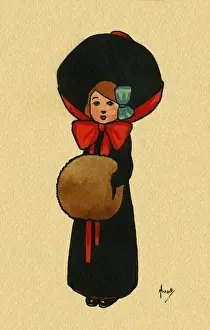 Girl in a large hat