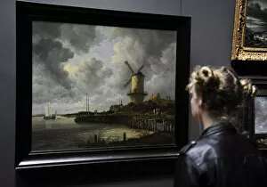 Images Dated 12th September 2013: Girl looking at The Windmill at Wijk bij Duurstede 1670, by