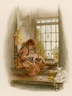 Girl Mending Doll