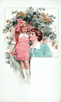 Girl with mother