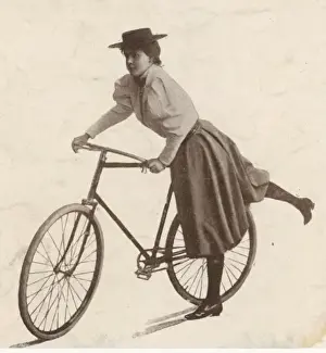 Girl Mounts her Bike