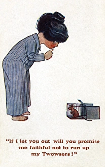 Images Dated 18th February 2016: Girl & Mouse in Trap