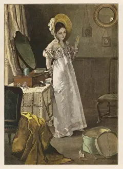 GIRL / NEW BONNET C. 1820