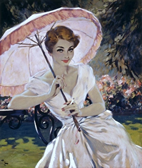 Images Dated 3rd February 2012: Girl with Parasol by David Wright
