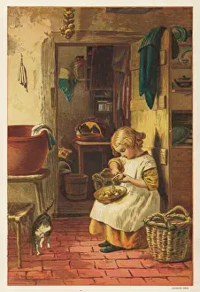 Sits Prints: Girl Peels Potatoes 1878