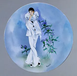 Clown Prints: Girl in a Pierrot Costume