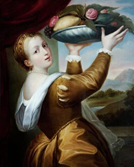 Titian Collection: Girl with a Platter of Fruit after Titian formerly Lavinia a