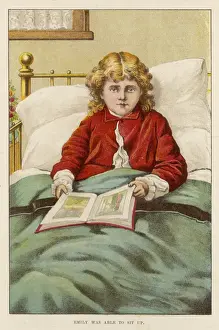 Girl Reading in Bed