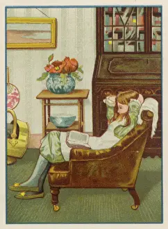 Reads Prints: Girl Reads in Armchair