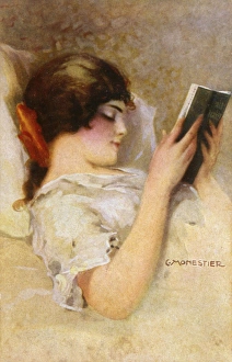 Images Dated 24th August 2012: Girl Reads Green Book