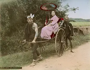 Rick Shaw Prints: girl on rickshaw