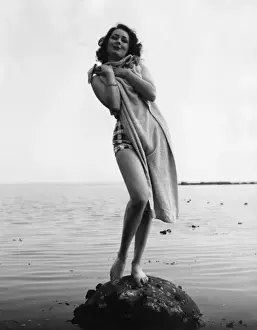 Hiding Prints: Girl on Rock 1950S