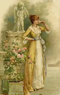 Cupid Prints: Girl in romantic mood with rose