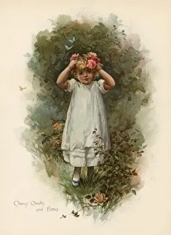 Girl with Roses in Hair