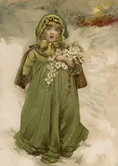Armful Prints: Girl / Roses in Snow 1880