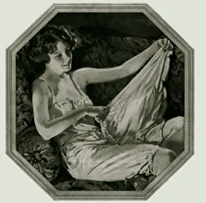 Girl in silk lingerie