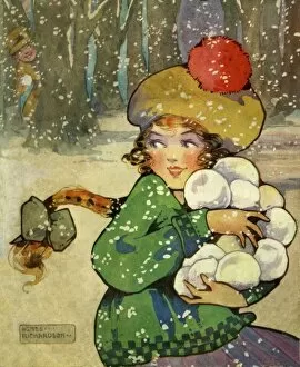 Images Dated 18th July 2011: Girl with snowballs