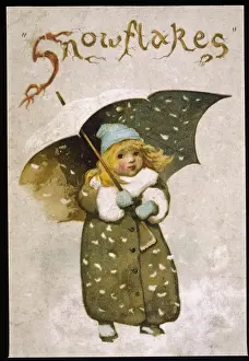 Snow Flakes Prints: Girl and Snowflakes