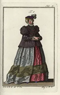 Swabia Prints: Girl of Swabia, Germany, 1577
