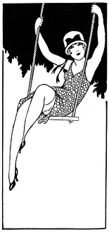 Swings Prints: GIRL ON SWING 1926