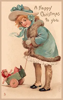 Images Dated 19th November 2019: Girl with a toy cart
