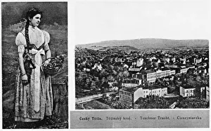 Silesian Prints: Girl in traditional Czech Costume / Cesky Tesin