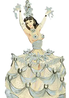 Murray's Cabaret Club Prints: Girl W Horseshoe Dress - Murrays Cabaret Club Costume
