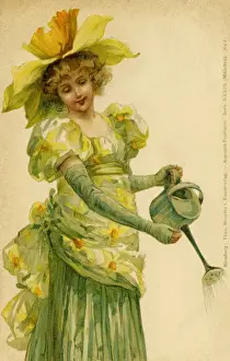 Watering Prints: Girl with watering can