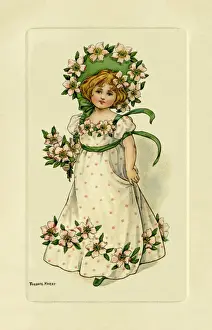 Girl with wild roses