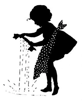 Images Dated 30th March 2016: Girl wringing out washing