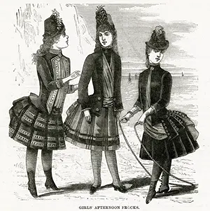Plaited Prints: Girls afternoon frocks 1886